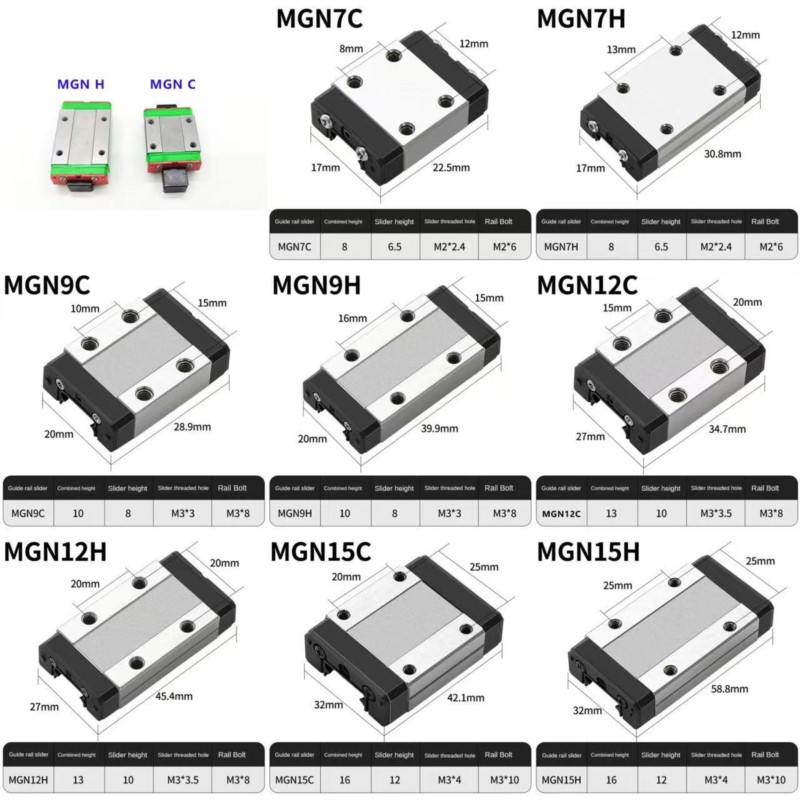 Linear Rail Mgn12H Set - 1 Buah MGN7C MGN7H MGN9C MGN9H