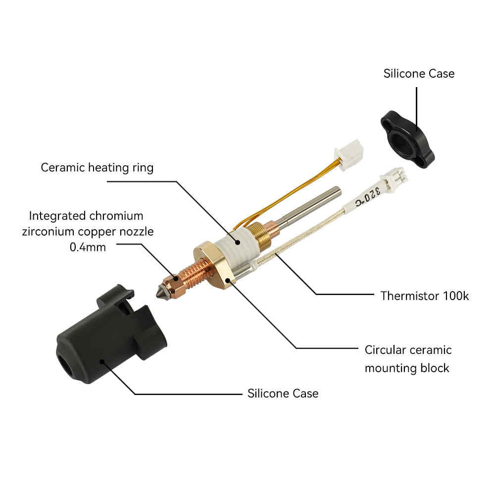 Hotend untuk Creality K1C K1 M - High Flow Ceramic Hotend ulasan dan harga